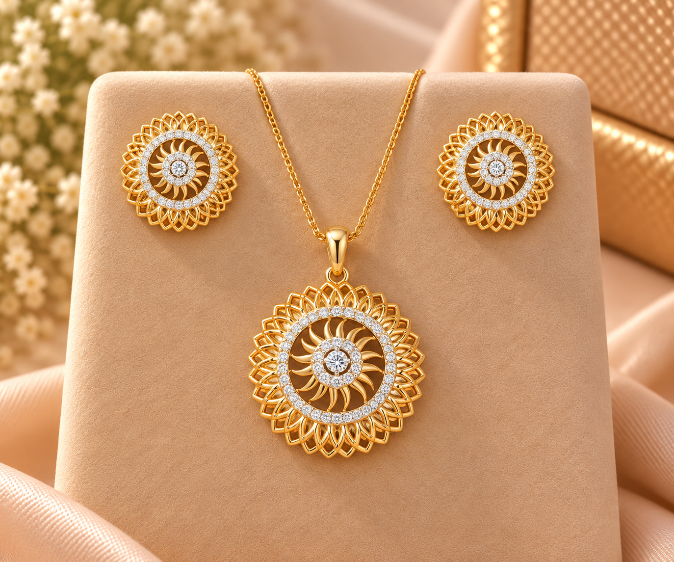 Golden Sunburst Jewelry Set